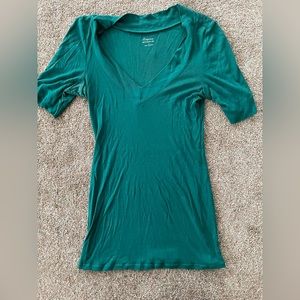 Green v-neck top